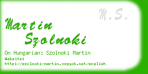 martin szolnoki business card